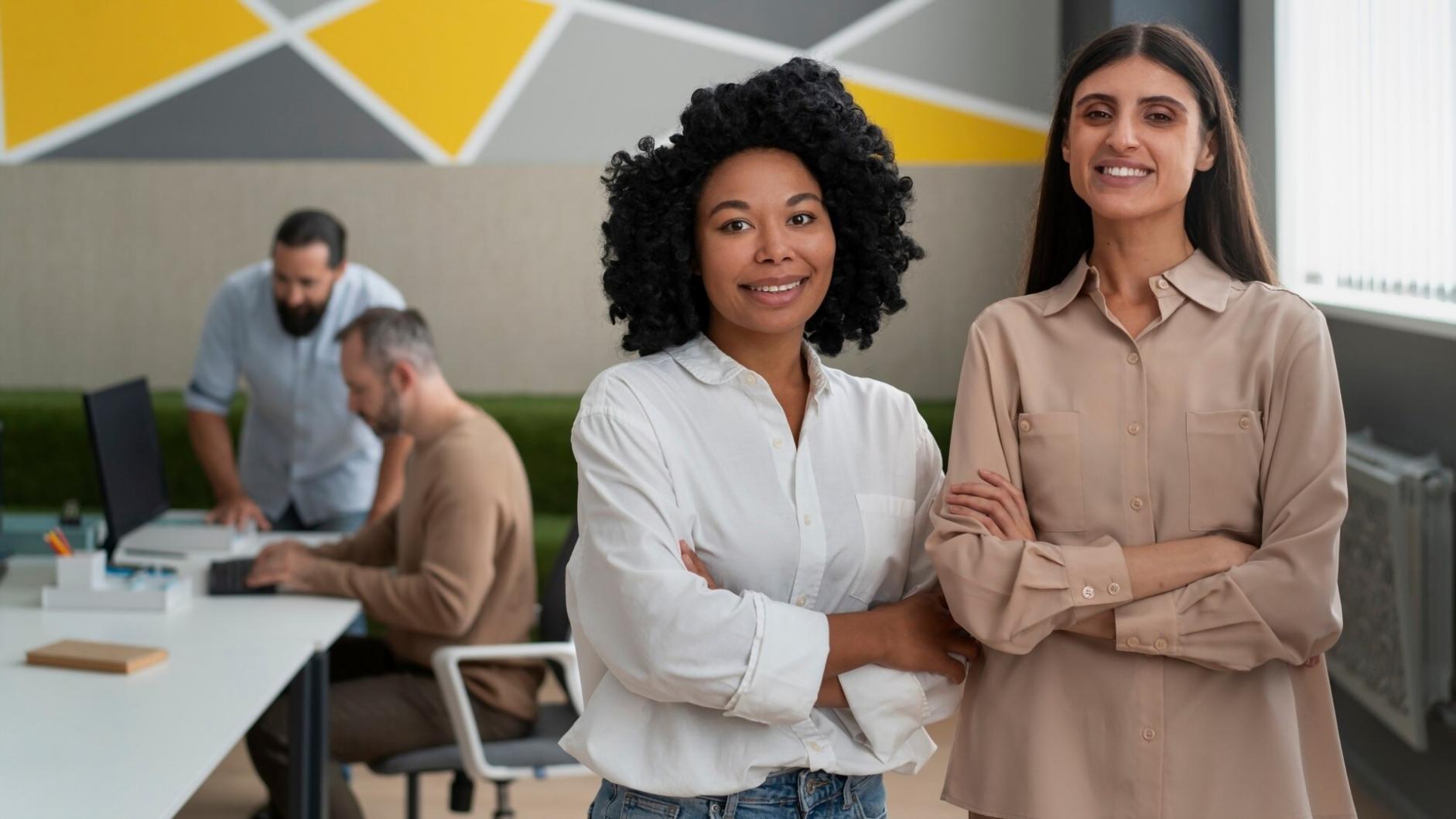 Professional finance training environment with modern technology and collaborative workspace